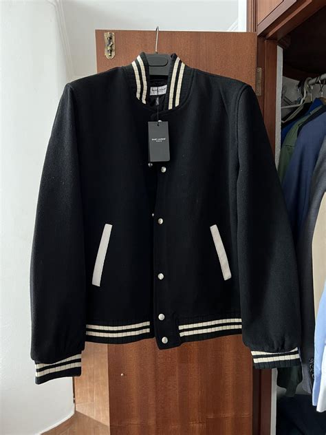 college jacket ysl|ysl teddy bomber jacket.